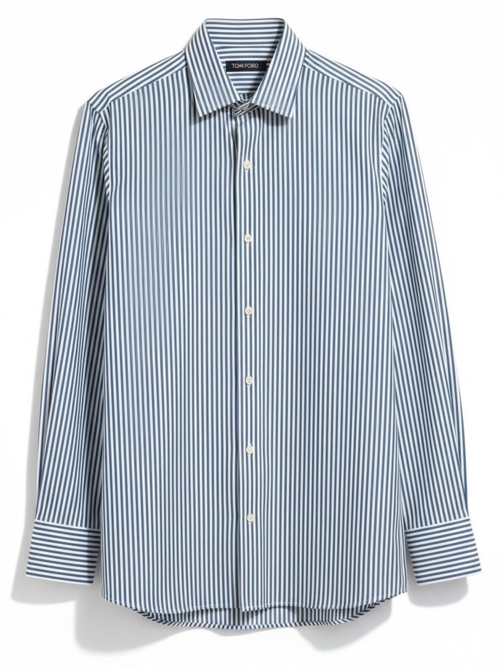 NWOT Tom Ford Striped Dress Shirt Blue White Accent Size 16 41 Italy Luxury